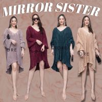 ?ป้าย MiRRoRSiSTER 00206.10 เดรสพลีททรงหลวมๆโคร่งๆ เอาใจสาวทุกไซส์ คอวีกว้าง ชายบานทรงA