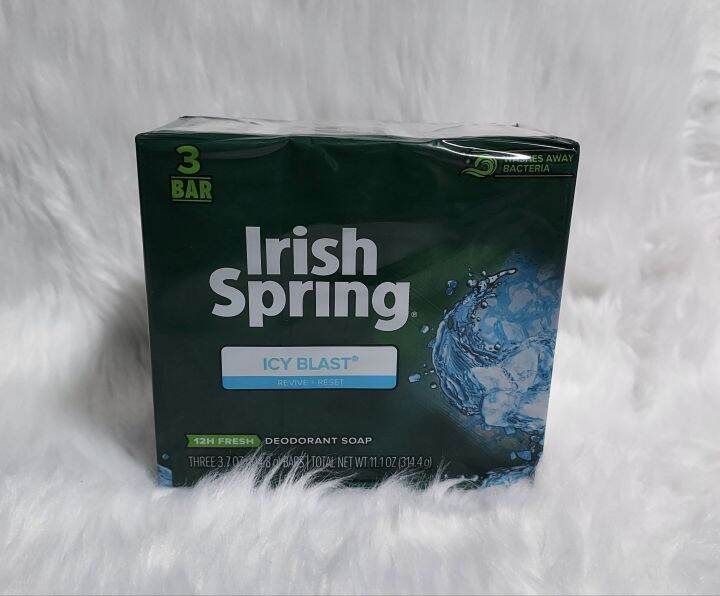 Irish Spring Icy Blast Bar Soap For Men – 12 Pack, 3.7 Oz Bars – Moisturizing Deodorant Soap