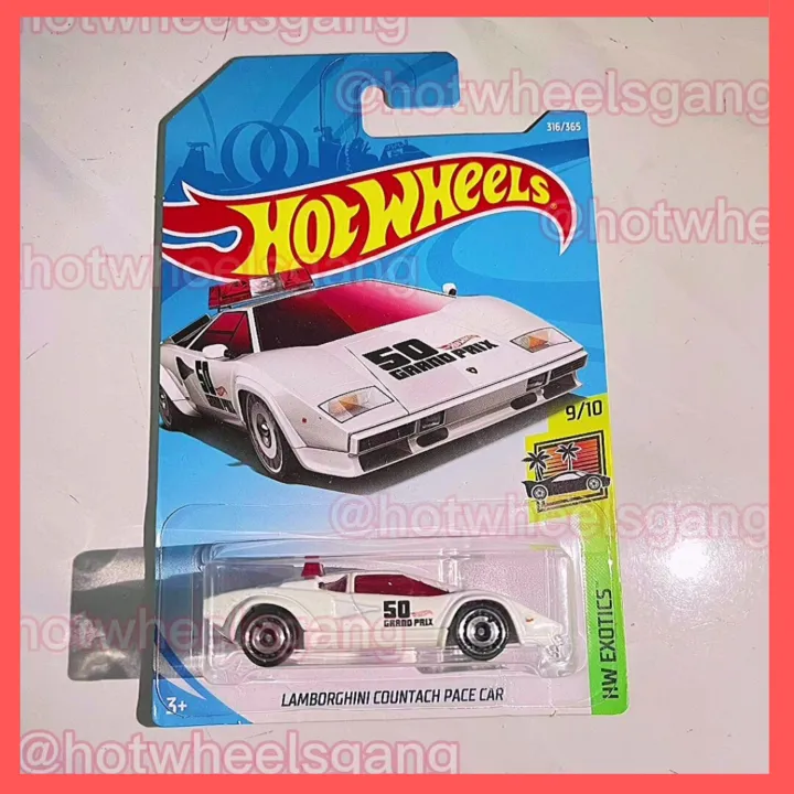 Hot Wheel 50th Anniversary Lamborghini Countach Pace Car Hotwheels exotics  kereta car model collection lambo countach | Lazada