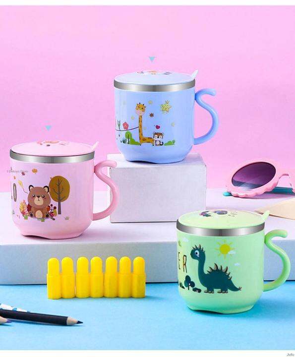 304 Stainless Steel Children Mug Kid Cup 270ml Kid Cartoon Water Cup ...