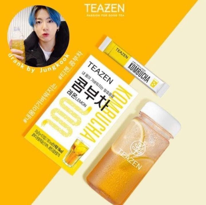 teazen-kombucha-แพ็คเกจใหม่และเดิมนะคะ-ทีเซน-คอมบูชา-เลม่อน-ชาจองกุกดื่ม-แพ็คเกจใหม่-จากเกาหลี-10-ซอง