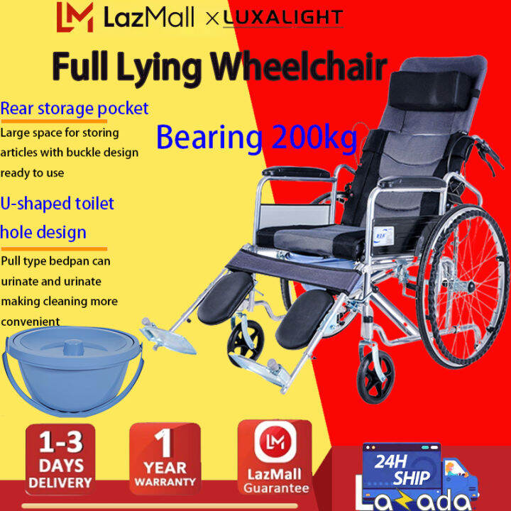 LUXALIGHT Wheelchair for Adult Folded High Back Full Lying Lightweight