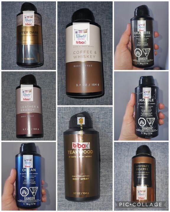 Bath and body works body spray men Graphite Whiskey reserve vintage