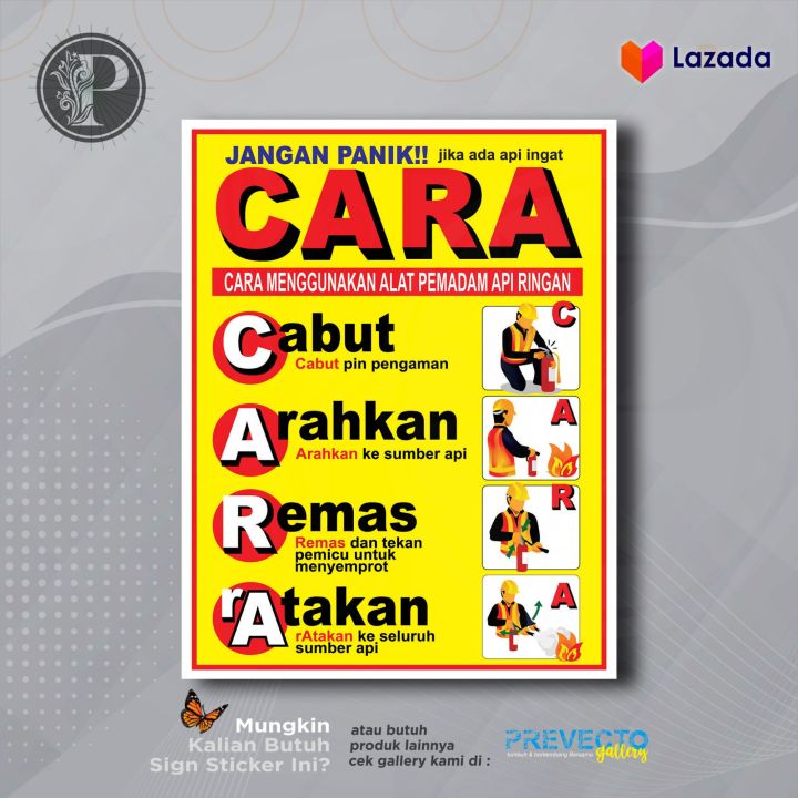 Sticker Safety Sign K Rambu Cara Menggunakan Alat Pemadam Api Ringan Apar Lazada Indonesia