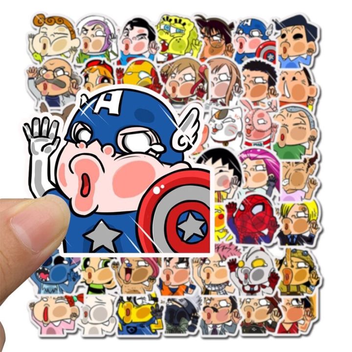 sticker-สติ๊กเกอร์-การ์ตูน-h-284-น่ารัก-50ชิ้น-โปเกม่อน-สไปเดอร์แมน-แบทแมน-โคนัน-นารูโตะ-ดราก้อนบอล-วันพีช-ชินจัง-totoro-ซิมสัน-ลูฟี่-batman-มาเวล-marvel-pokemon-พิคาจู-conan-spider-man