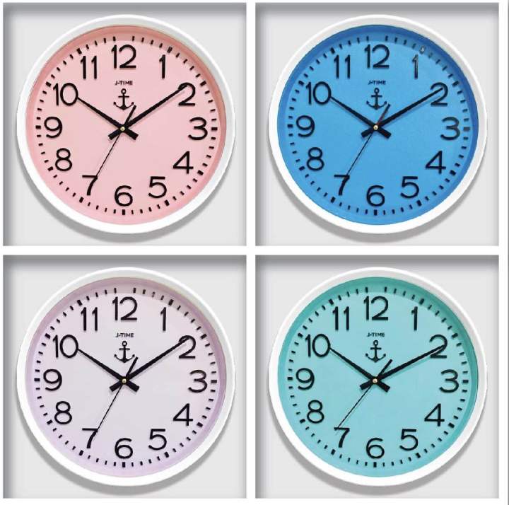 นาฬิกาแขวนผนัง-ขนาด-13-นิ้ว-ตัวเรื่องใหญ่-มองเห็นชัด-นาฬิกาเรือนใหญ่-นาฬิกาสไตล์ยุโรป-สีชมพู-สีฟ้า