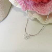 vela.cheeva : *silver925 / butterfly necklace สร้อยคอเงินแท้ จี้ผีเสื้อ จี้เพชร cz เลือกสร้อยเองได้