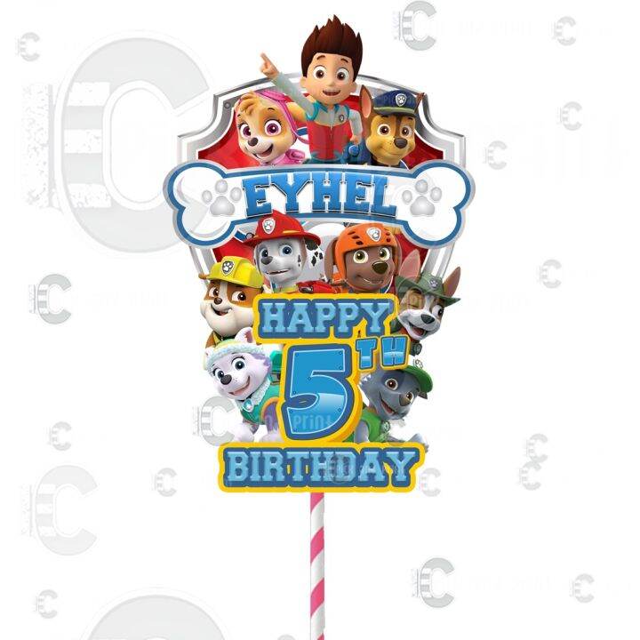 Personalized/Customized Paw Patrol Cake topper for DIY Party ...
