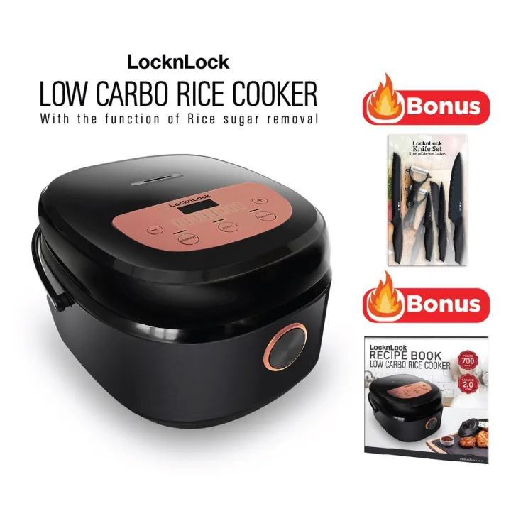 Locknlock Low Carbo Rice Cooker bonus Knife set Lazada Indonesia