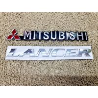 โลโก้ mitsubishi  lancer  ชุด 2 ชิ้น สำหรับติดท้ายรถยนต์