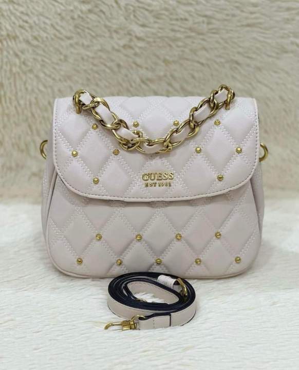 Guess White Triana Flap Shoulder Bag 💯 Original 💯 | Lazada PH