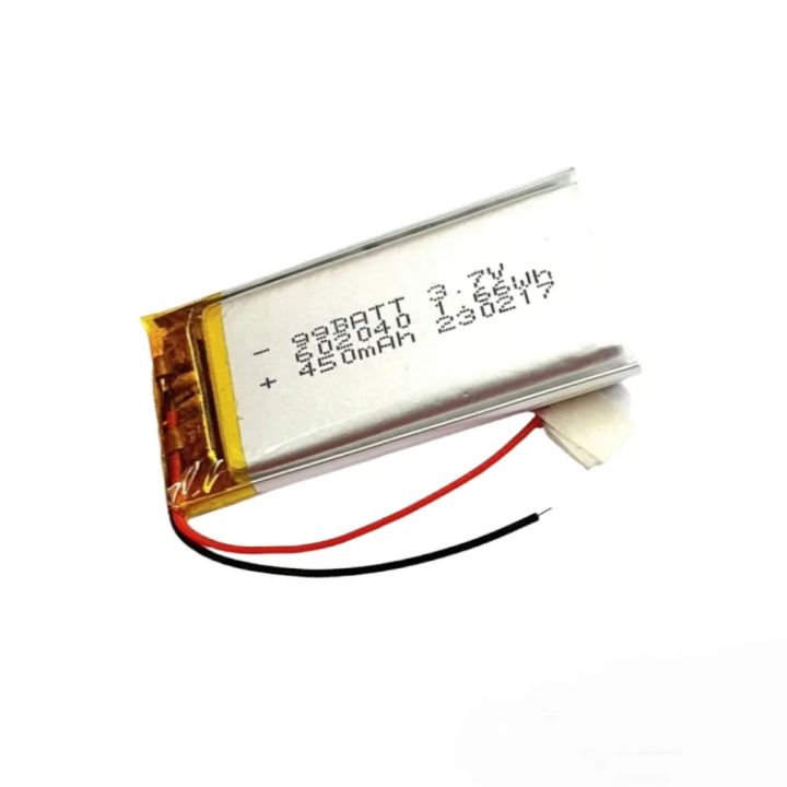 602040-450mah-3-7v-battery-แบตเตอรี่-lithium-lon-polymer-li-lon-mp3-mp4-gps-bluetooh-กล้องติดหน้ารถ-แบตลำโพง-แบตกล้อง-แบตหูฟัง-stere-diy-มีประกัน-จัดส่งเร็ว-เก็บเงินปลายทาง