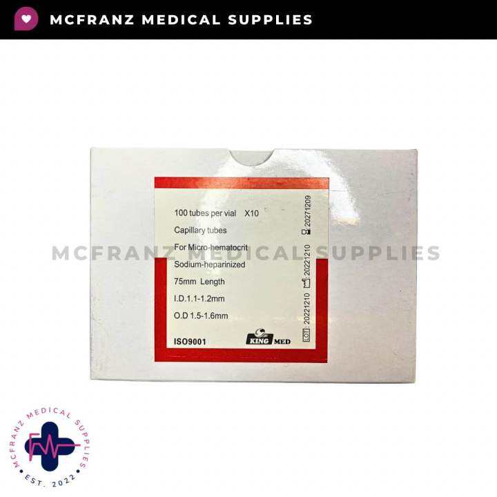 Capillary Tube King Med (Heparinized) Sold per Box | Lazada PH