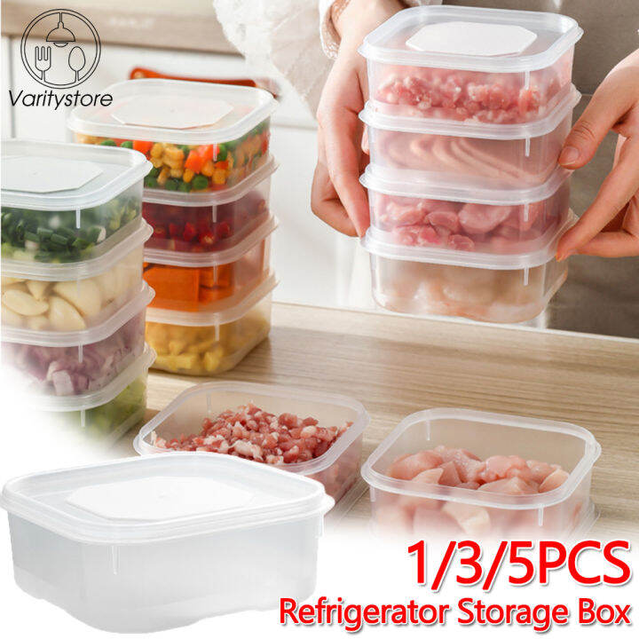 1/3/5Pcs PP5 Transparent Refrigerator Frozen Meat Storage Box Food ...