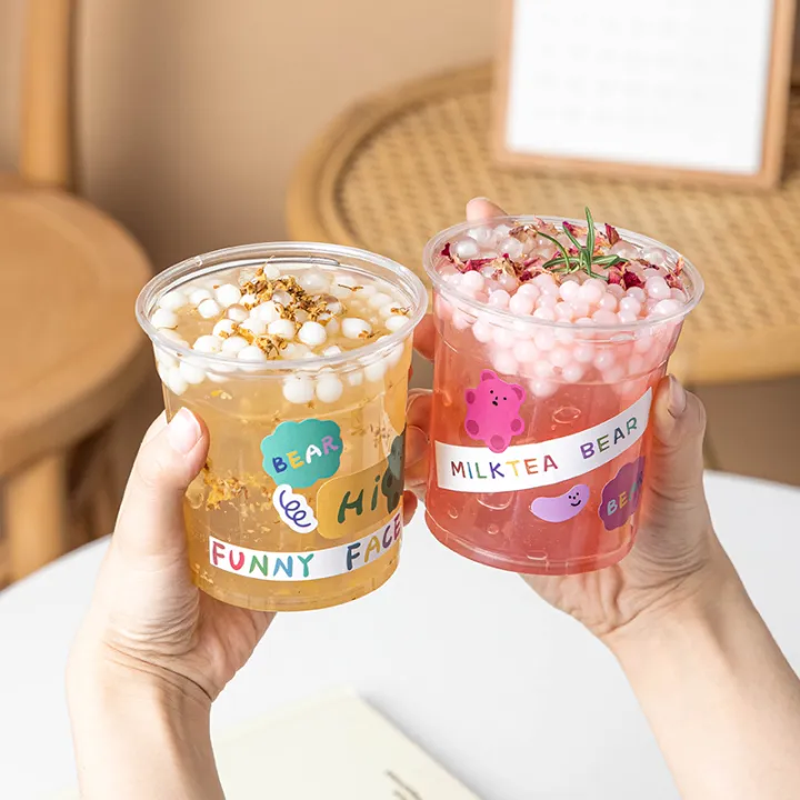 Celebrity Frosted Blossom Cup Disposable Milk Tea Drink with