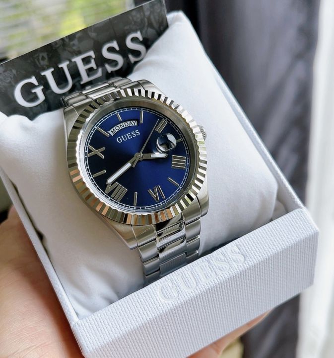 นาฬิกาข้อมือ-guess-connoisseur-men-watches-silver-stainless-steel-case