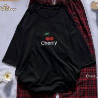 (ขายเฉพาะเสื้อ)เสื้อโอเวอร์ไซส์ ผ้าคอตตอน ลาย Cherry