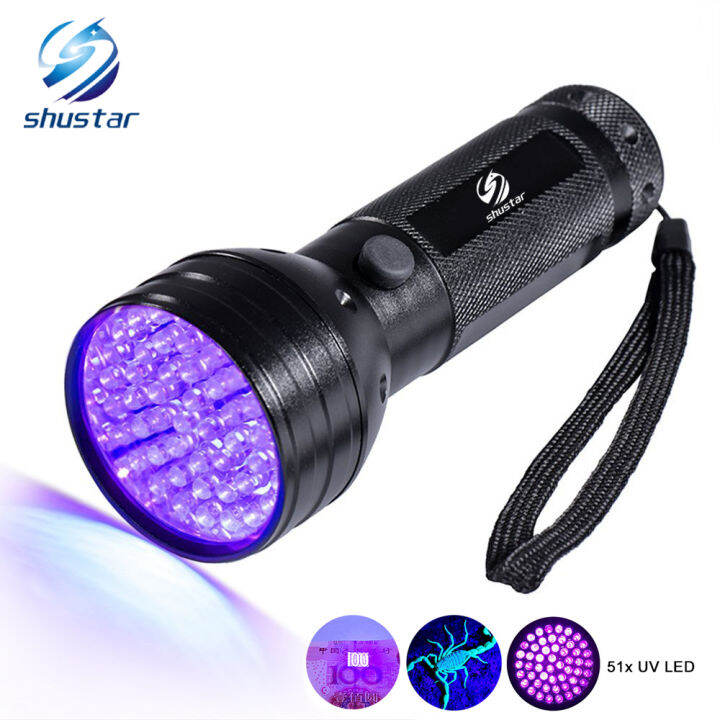 Uv Led Flashlight 51 Leds 395nm Ultra Violet Torch Light Lamp