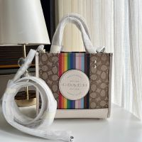 Coach Dempsey Tote 22 In Signature Jacquard With Rainbow Stripe And Coach Patch
Style No. CJ576