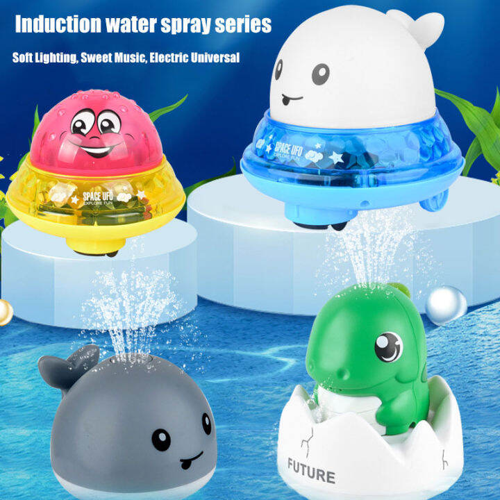 Electric induction water spray whale shower toy Children's indoor water ...