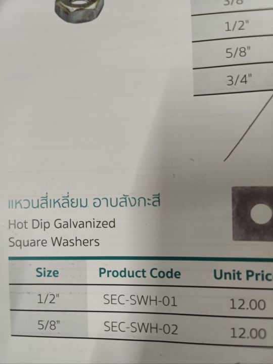 sec-swhแหวนสี่เหลี่ยม-อาบสังกะสี-hot-dip-galvanized-square-washers