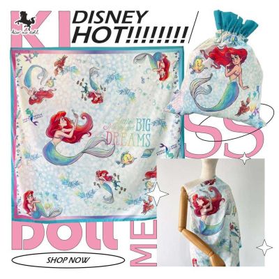 Kiss Me Doll - ผ้าพันคอ/ผ้าคลุมไหล่ Disney Ariel ลาย Ariels big dream ขนาด 100x100 cm.