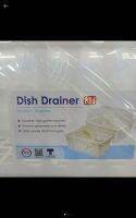 ecook ที่่คว่ำจาน วางจาน ขนาดใหญ่ แบบที่กั้นต่ำ กล่องใส่จาน มีฝาเปิดปิด plastic dish drainer jj