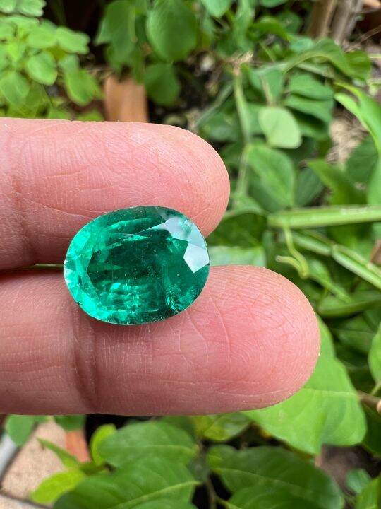 พลอย-columbiaโคลัมเบีย-green-doublet-emerald-มรกต-very-fine-lab-made-oval-shape-12x16-มม-mm-11-กะรัต-1เม็ด-carats-รูปสี่เหลี่ยม-พลอยสั่งเคราะเนื้อแข็ง