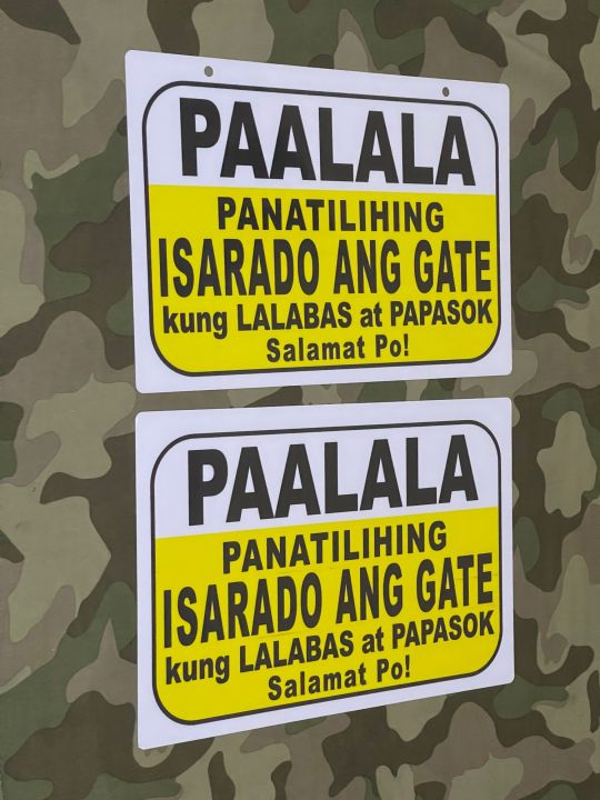 Panatilihing Isarado Ang Gate Made Pvc Plastic Like Atm And Id 78x11 Inches Lazada Ph 7673