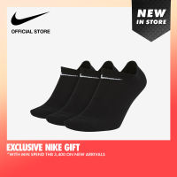 Nike Unisex Everyday Lightweight Training No-Show Socks (3 Pairs) - Black ไนกี้ ถุงเท้าเทรนนิ่งยูนิเซ็กส์แบบซ่อน เอเวอรี่เดย์ ไลท์เวท (3 คู่) - สีดำ