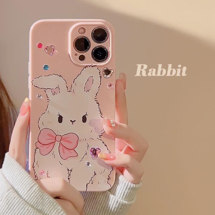 for iPhone 12 PRO Max 6.7 Inch Back Cover, Cartoon Rabbit with