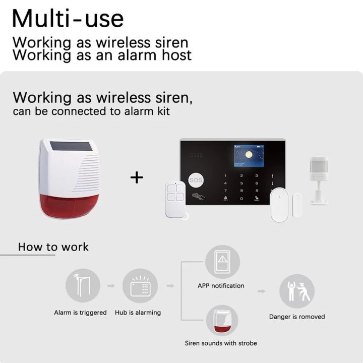 tgaurd-ไซเรนไร้สายพลังงานแสงอาทิตย์-433-mhz-wireless-siren-solar-power