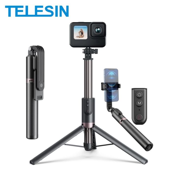 telesin-40m-wireless-bluetooth-remote-control-for-gopro-hero-11-10-9-8-max-vlog-selfie-stick-tripod-for-iphone-14-samsung-huawei