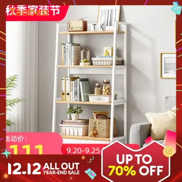 Leaning ladder on sale shelf action