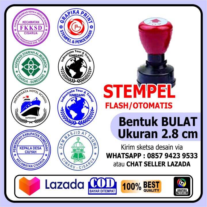 STEMPEL OTOMATIS MINI BULAT UKURAN 2.8CM | Lazada Indonesia