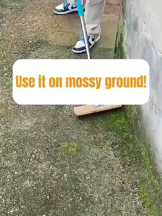 Stainless Steel Wire Floor Scrub Brush with Handle,Stiff Bristle Brush