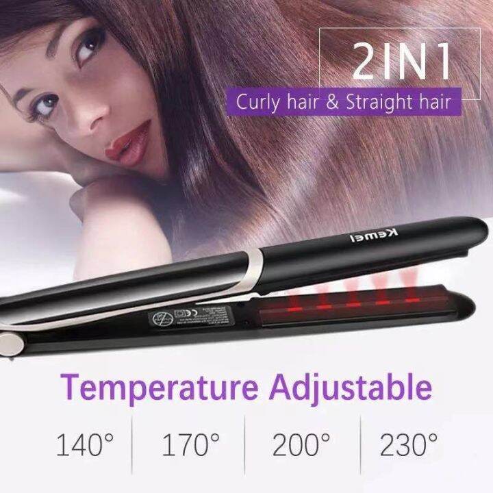 Kemei Km 2219 Infrared Hair Iron Straightener Thermostatic Ceramic