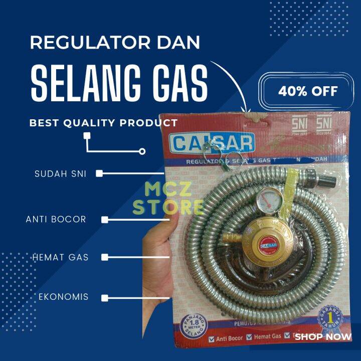 PAKET SELANG DAN REGULATOR GAS SNI ANTI BOCOR HEMAT GAS EKONOMIS