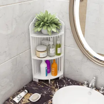 ONEUP Corner ShowerShelf Bathroom Shampoo Cosmetic Shelf Kitchen Plastic  Storage Rack Organizer Wall Mounted Bathroom Gadgets