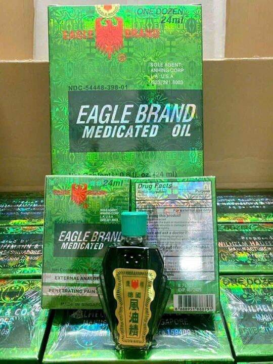 EAGLE BRAND MEDICATED OIL Singapore 24ml 12 bottles chai dầu Singapore ...
