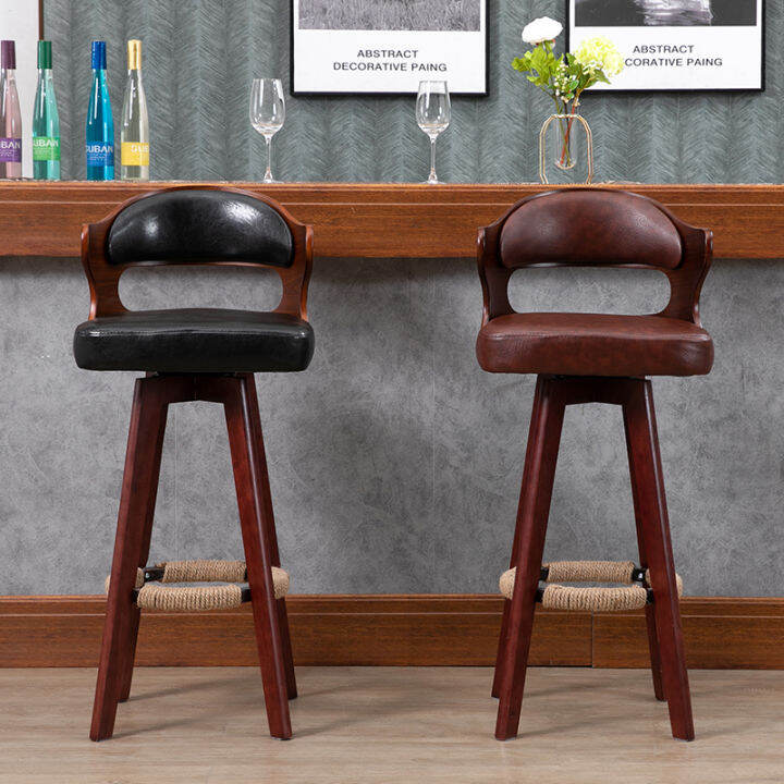 Bar Stool Solid Wood High Bar Stool Modern Minimalist Nordic Front Desk