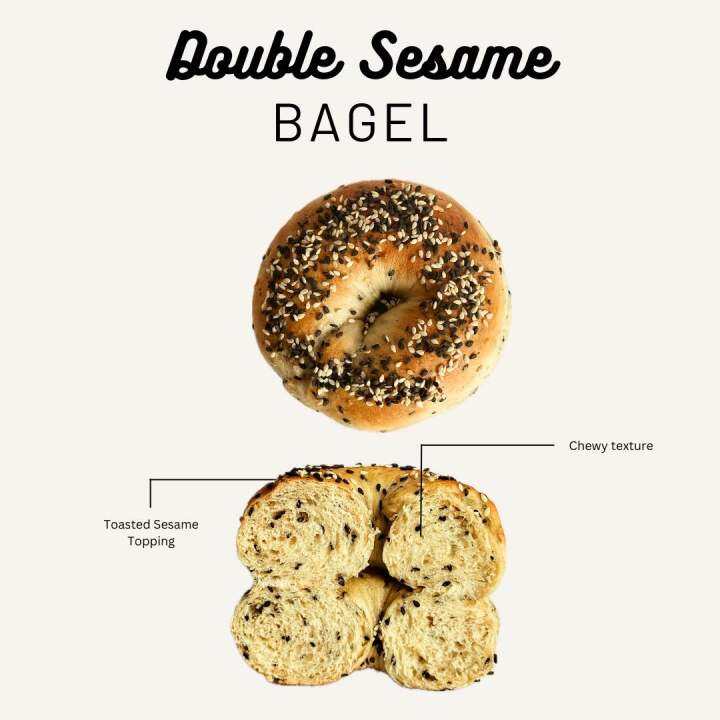 HALAL BAGEL Double Sesame Healthy, Less Sugar, No Fat Breakfast