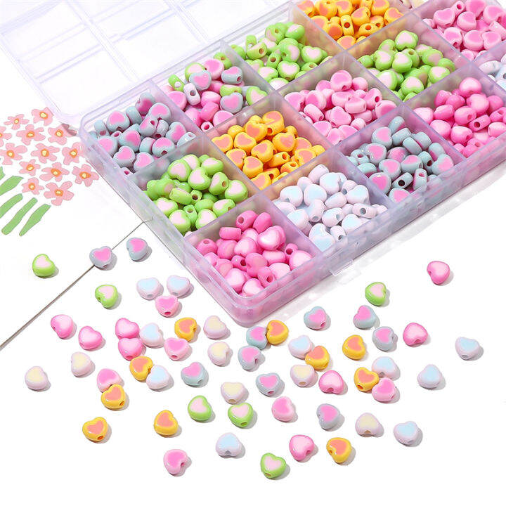 8x7mm 30pcs/bag Acrylic Heart Beads For DIY Earring Bracelet Necklace  Jewelry Making