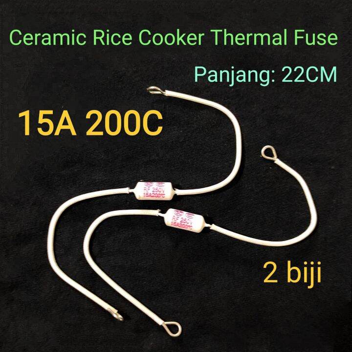 2 biji 15A 200C Rice Cooker Thermal Fuse Ceramic Lazada