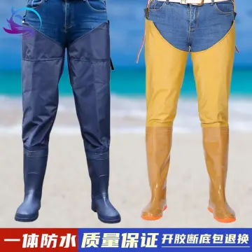 Thickened waist-length water pants half-length rain boots men's