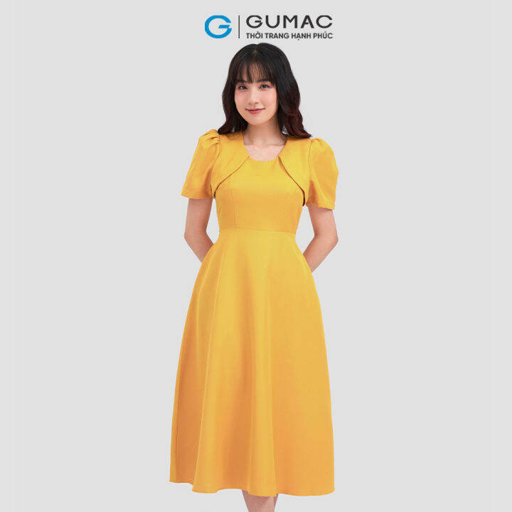 Đầm xòe tay nhún thời trang GUMAC LD1117 | Lazada.vn