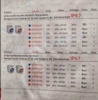 Haco 67SO416 เต้ารับทรงเฉียงแบบฝัง ชนิดกันน้ำ (ไม่รวมกล่อง) Flanged Socket Sloping 15° 6h with Gasket to IEC 309 Watertight