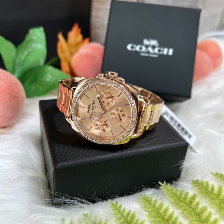 นาฬิกาผู้หญิง-coach-14503131-ladies-boyfriend-multi-function-rose-gold-tone-watch-รับประกันของแท้-100-ไม่แท้ยินดีคืนเงินเต็มจำนวน