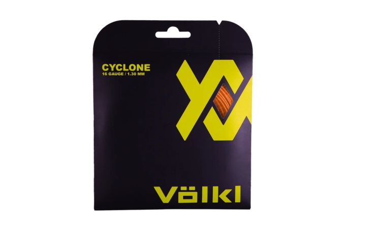 เอ็นไม้เทนนิส-volkl-cyclone-16g-1-3-mm-12-metre-co-polymer-strings-40ft-สีดำ-เหลือง-ส้ม