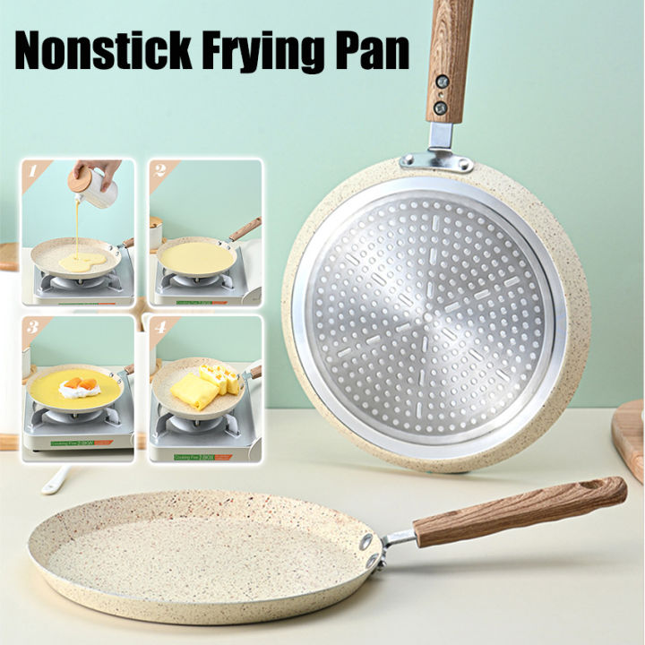 Pan Crepe Pancake Pan Nonstick Frying Pot with Wooden Handle Omelet  Saucepan Cooking Steak Pan Kitchenware Induction Crepe Maker